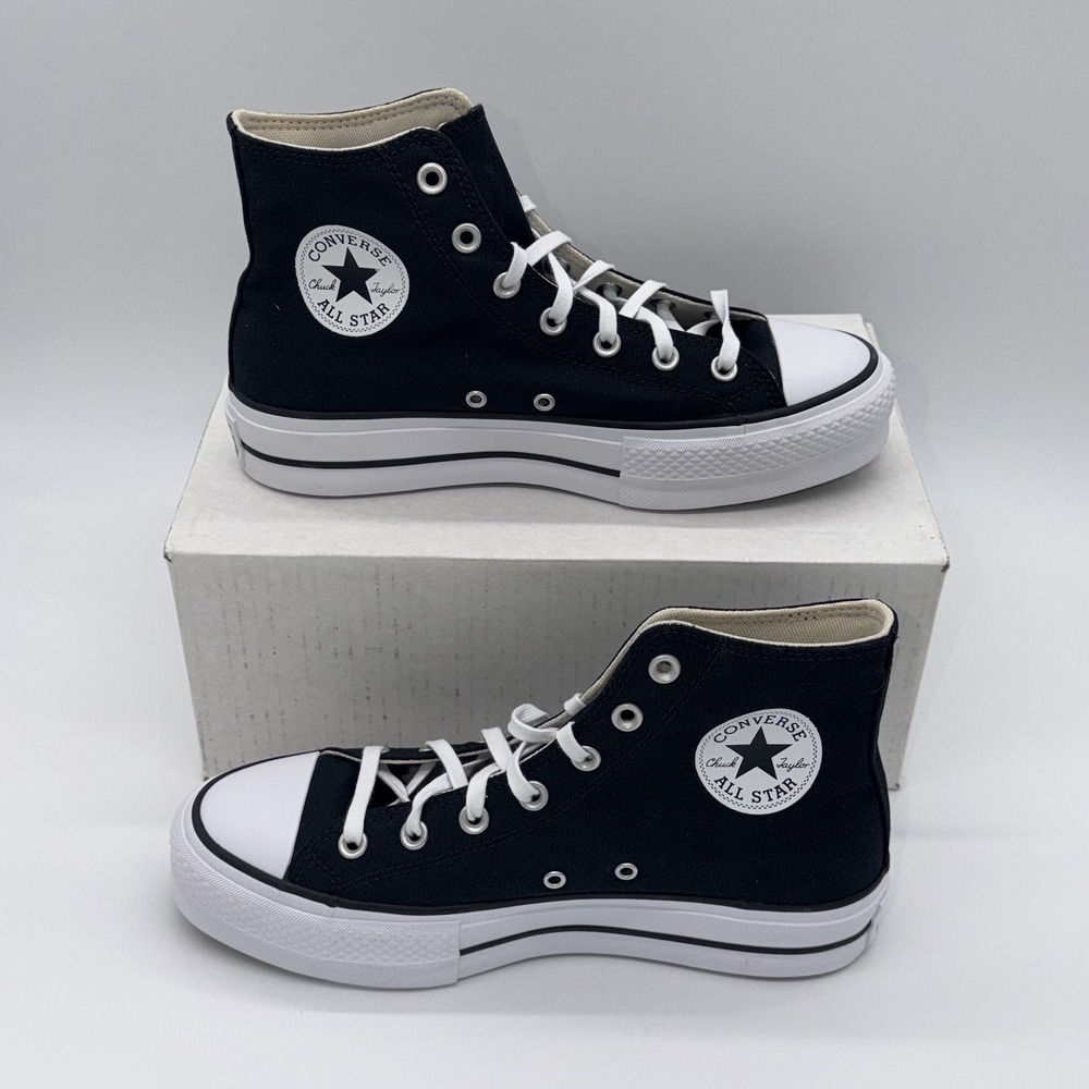 NEW Converse Chuck Taylor All Star Lift Hi Women's 9 Black White